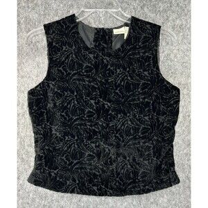 Merona Women Size M Velvet Burnout Blouse Sleeveless Whimsigoth Silk Blend
